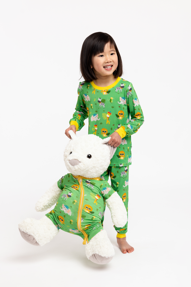 Bamboo Baby Boy long john pyjamas - 3 little taxis