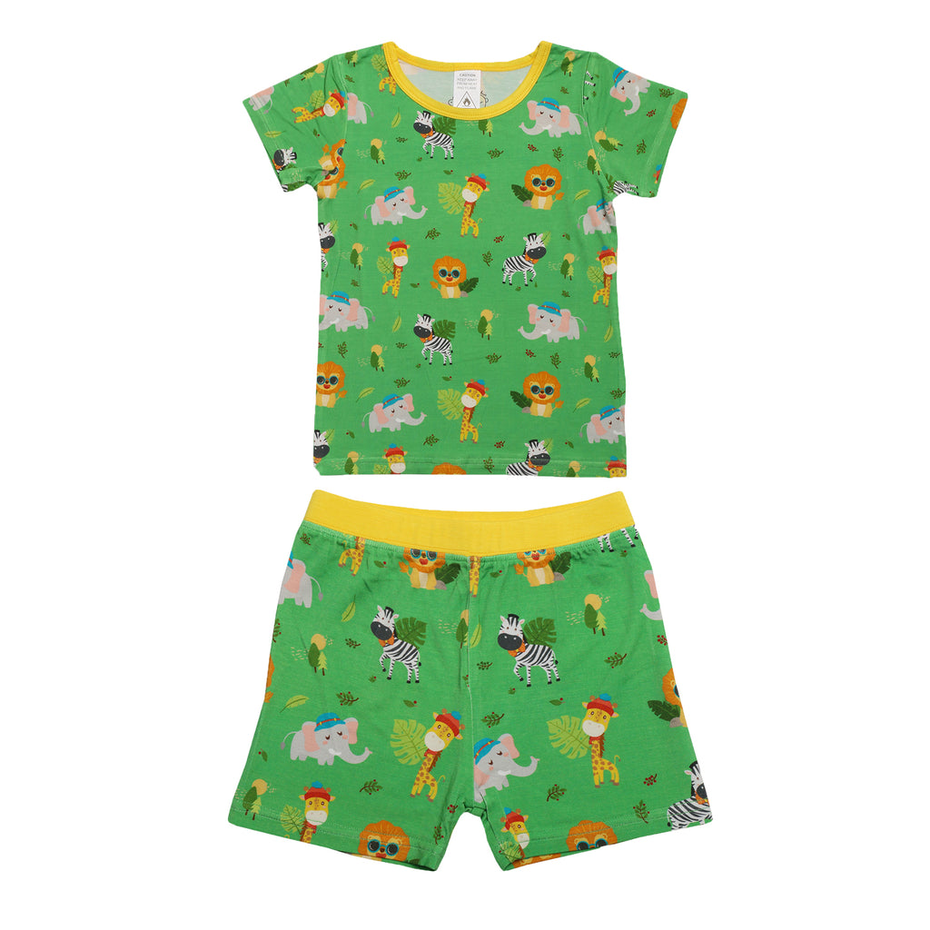 Animal print bamboo pyjamas for children