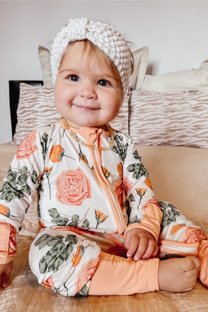 floral bamboo onesie for baby