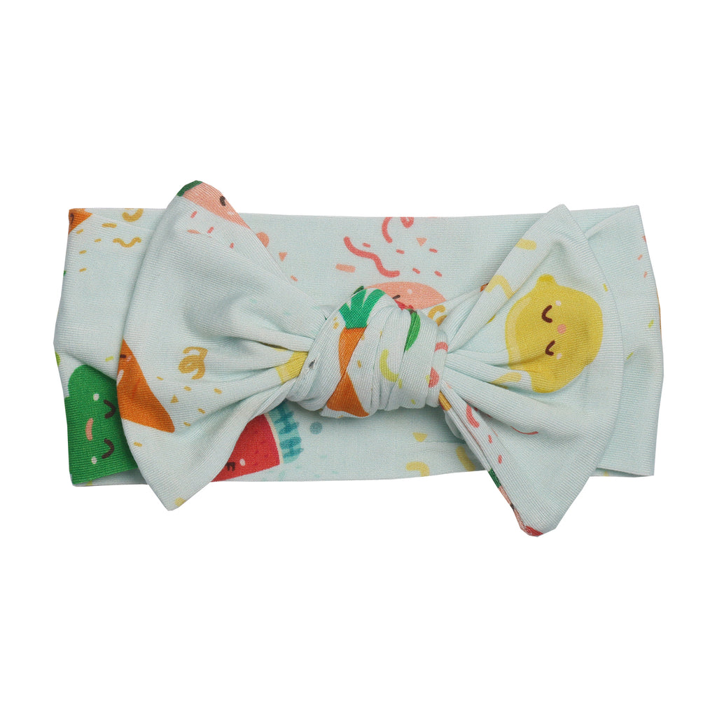 Fruit and veggie print bamboo headband for baby