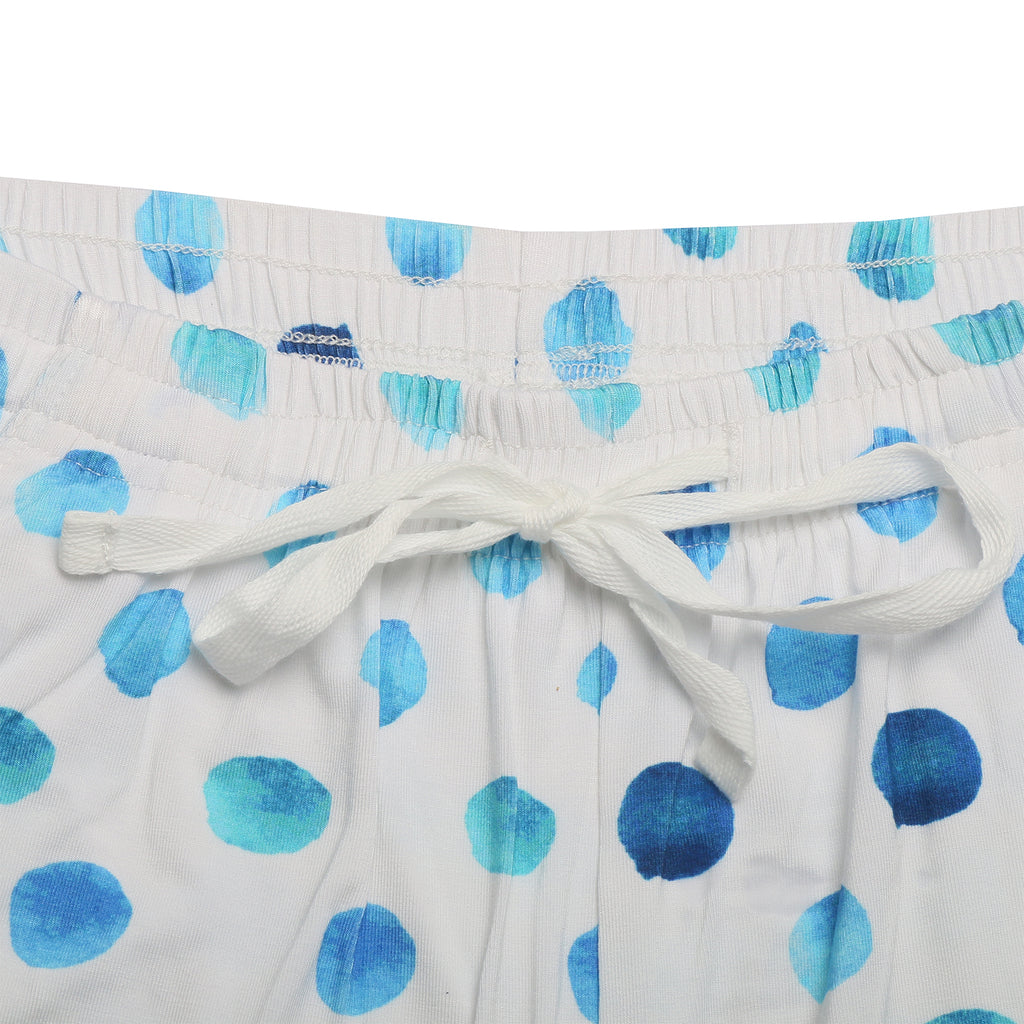 Blue polka dot bamboo pyjamas for women