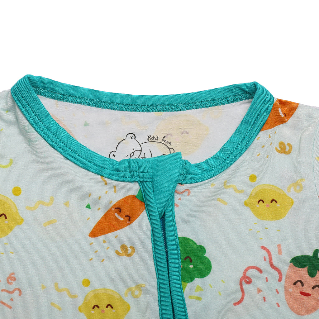 Fruit and veggie bamboo onesie for baby