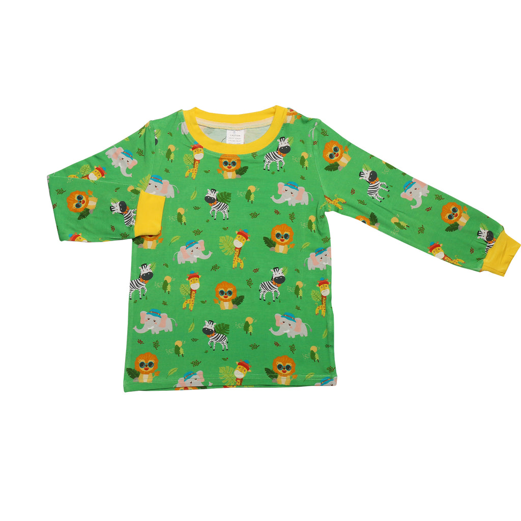 Animal print bamboo pyjamas for children