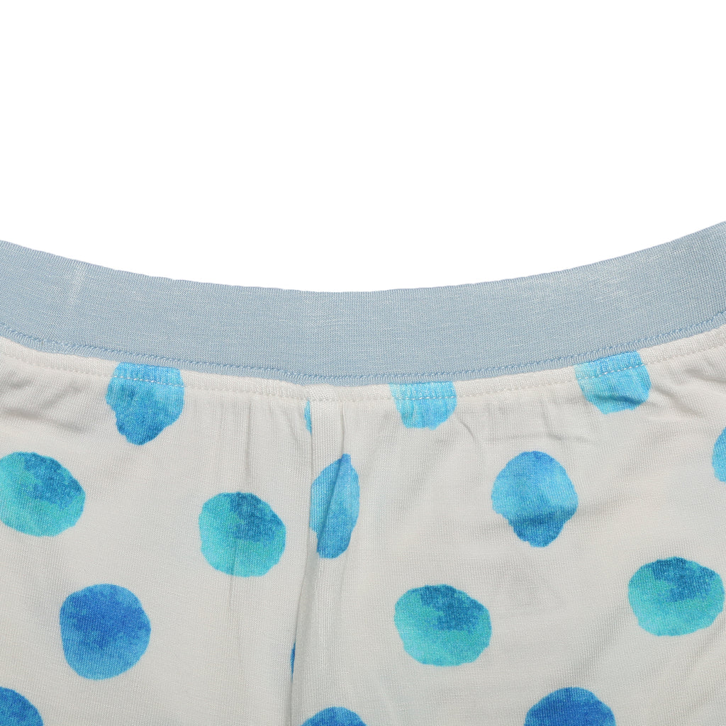 Blue polka dot bamboo pyjamas for children