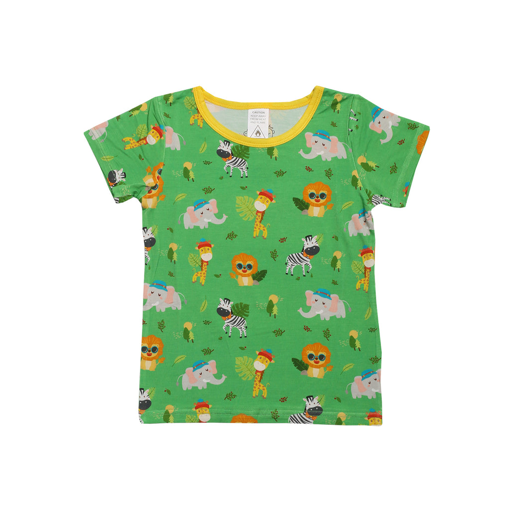 Animal print bamboo pyjamas for children