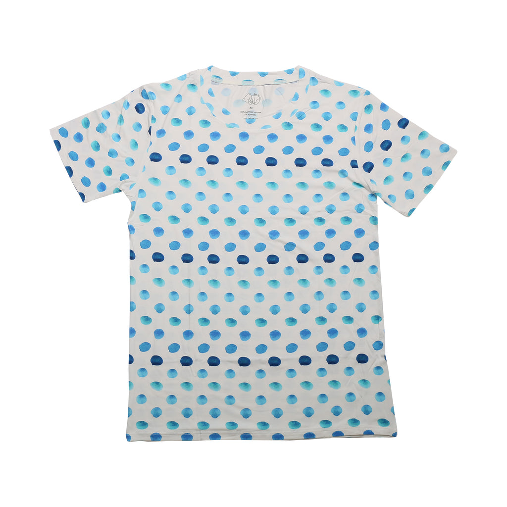 Blue polka dot print bamboo pyjamas for men