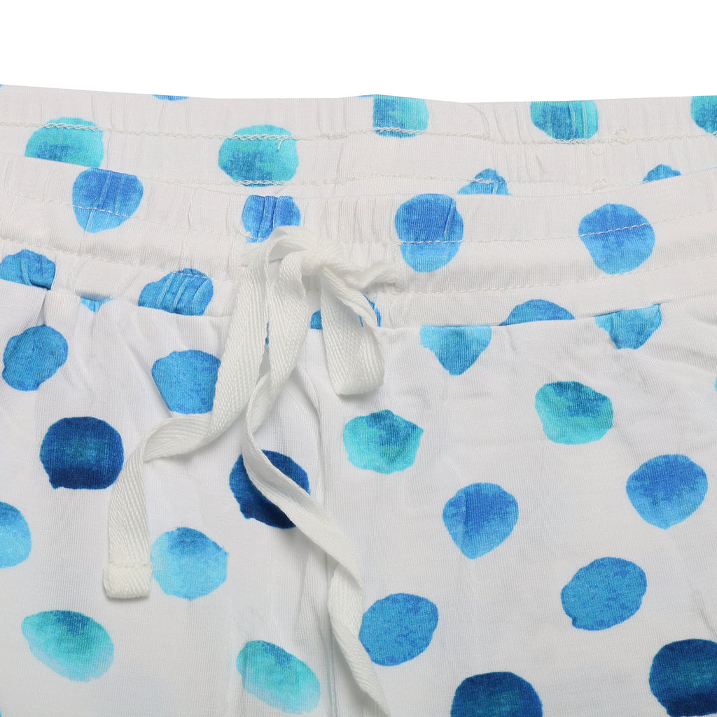 Blue polka dot print bamboo pyjamas for men