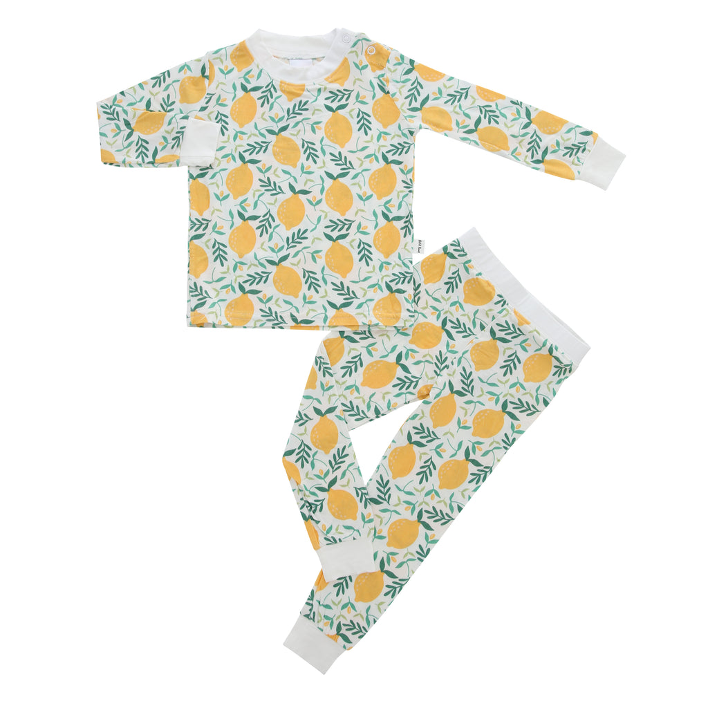 lemon bamboo pyjamas for children