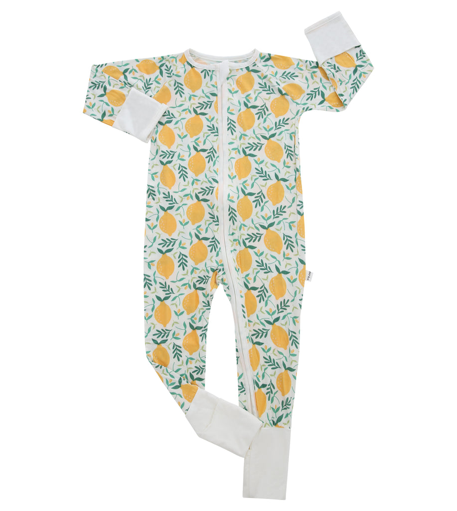 lemon bamboo onesie for baby