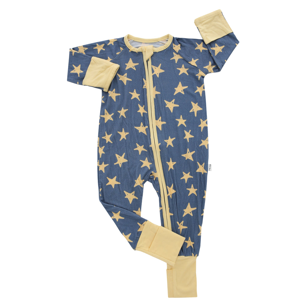 star pattern bamboo onesie for baby
