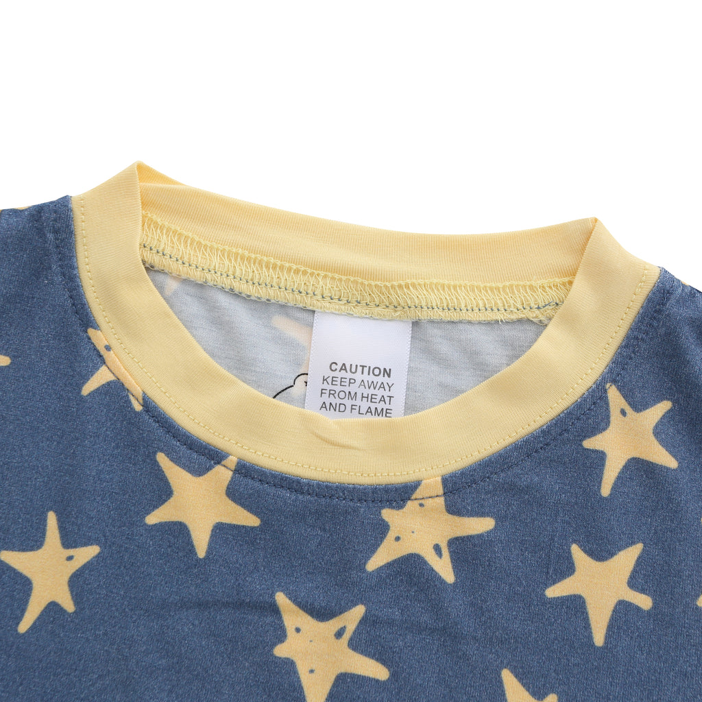 star pattern bamboo pyjamas for children