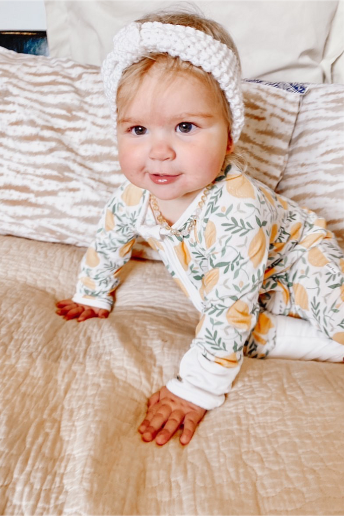 lemon bamboo onesie for baby