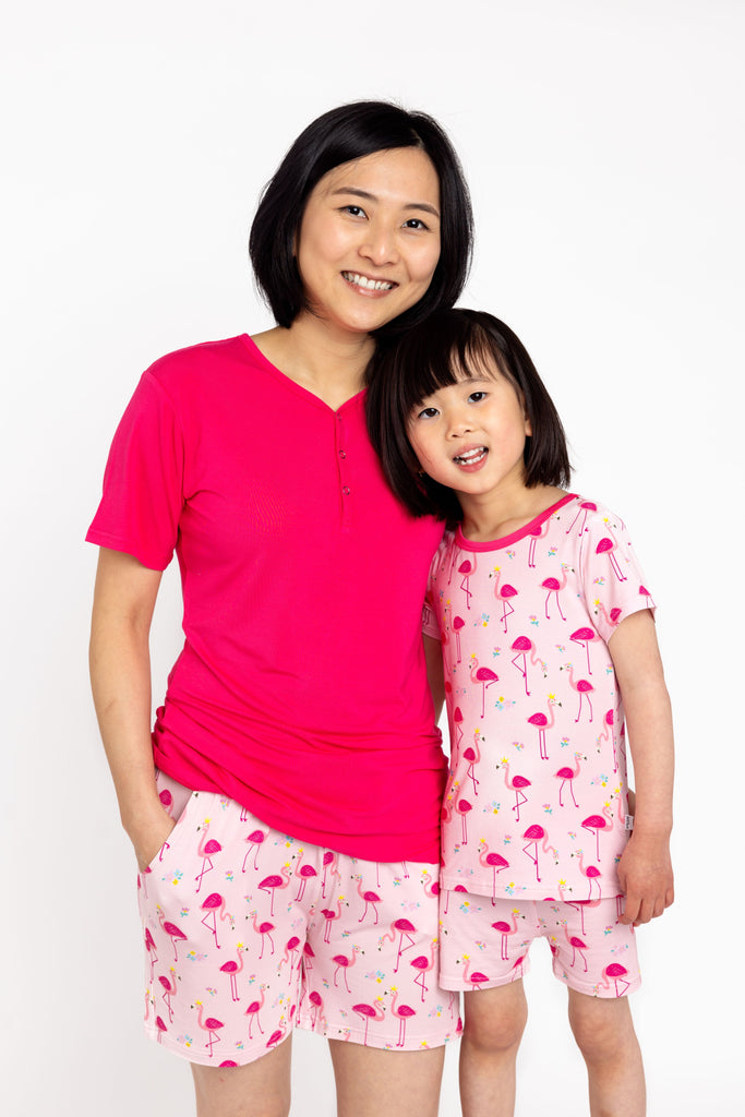 Mum and daughter Flamingo bamboo pyjamas