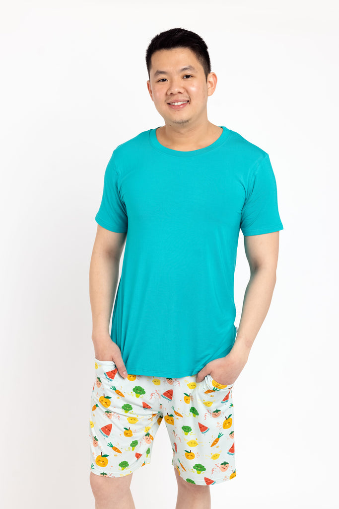 Fruit and veggie bamboo pyjamas for men